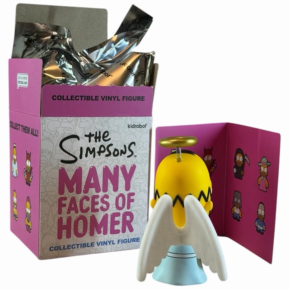 KIDROBOT THE MANY FACES OF HOMER 3" BLIND BOX - ANGEL HOMER - THE SIMPSONS - Picture 2 of 2